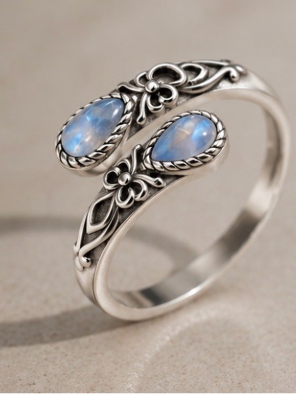 3 For $30 💦Waterproof 💦 Silver Moonstone Wrap Ring ✨